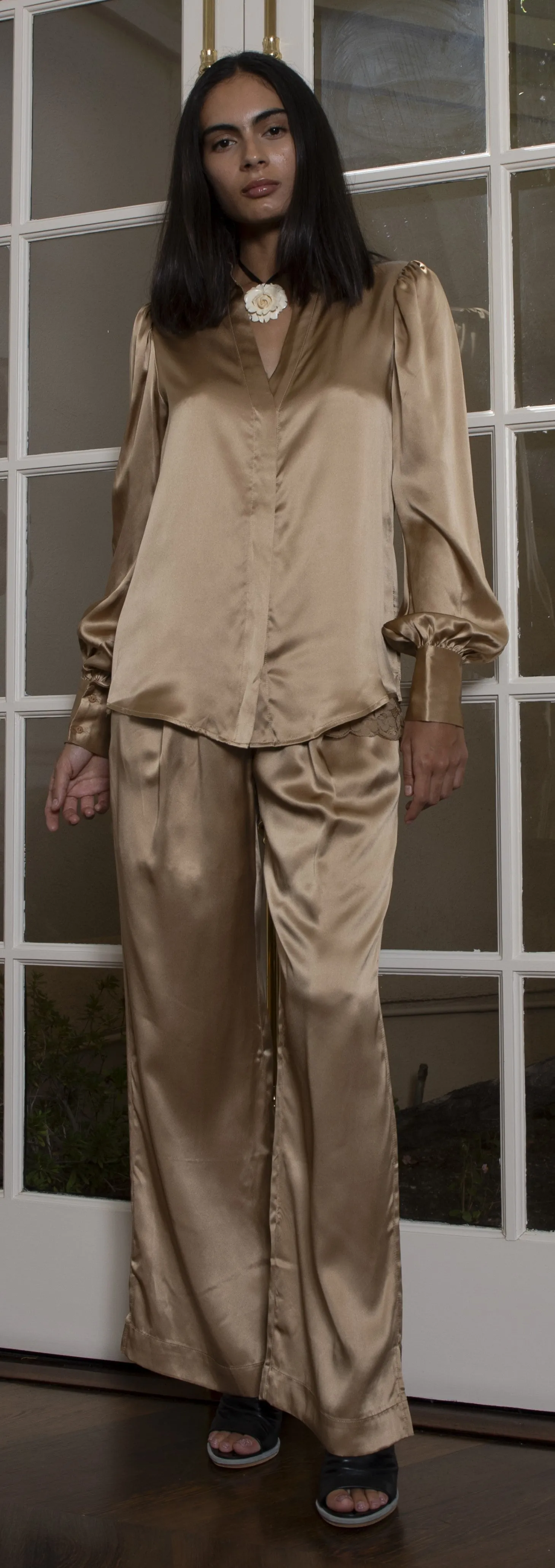 Romantic Silk Shirt - Dove
