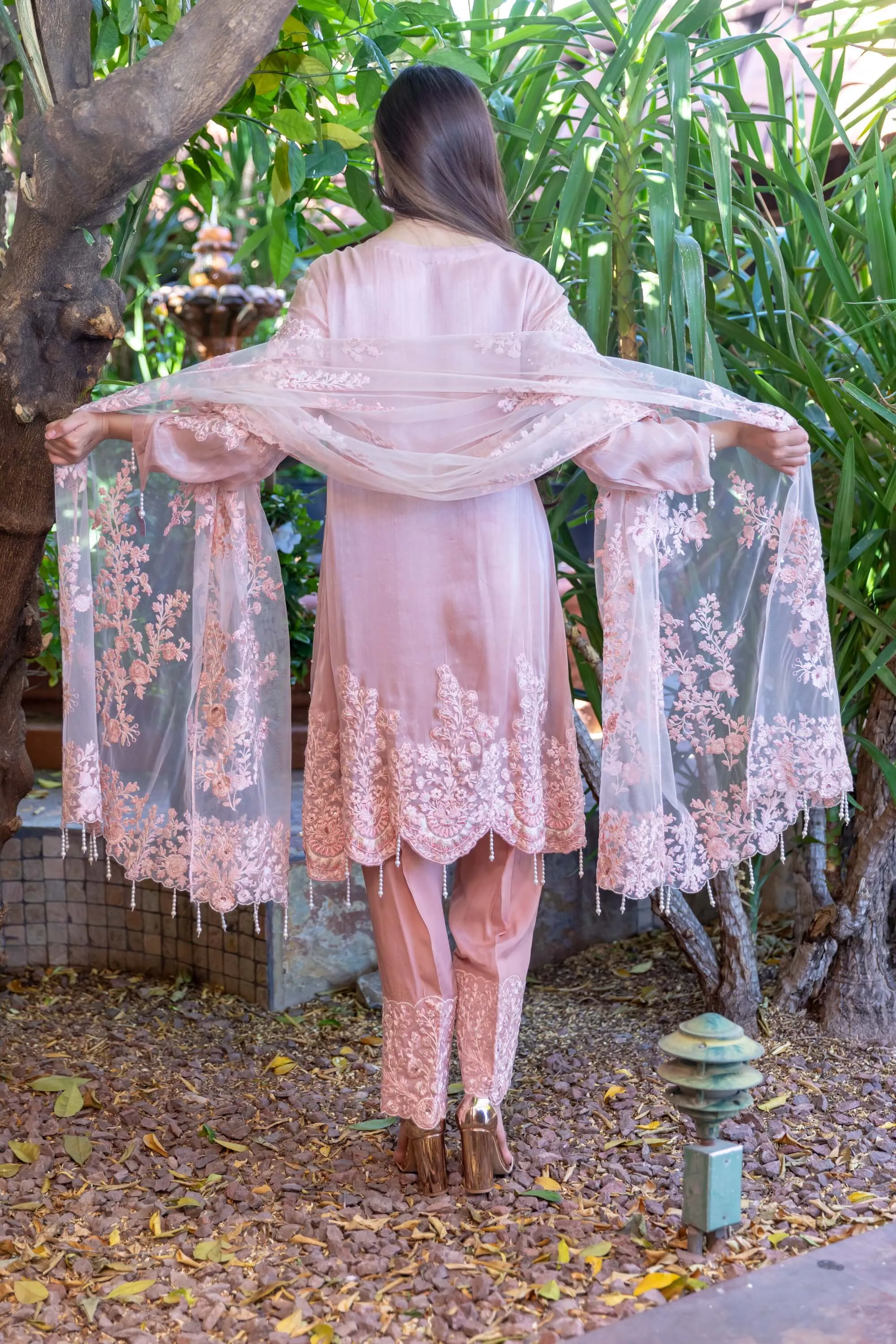 Rose Pink Silk Suit-Salwar Kameez