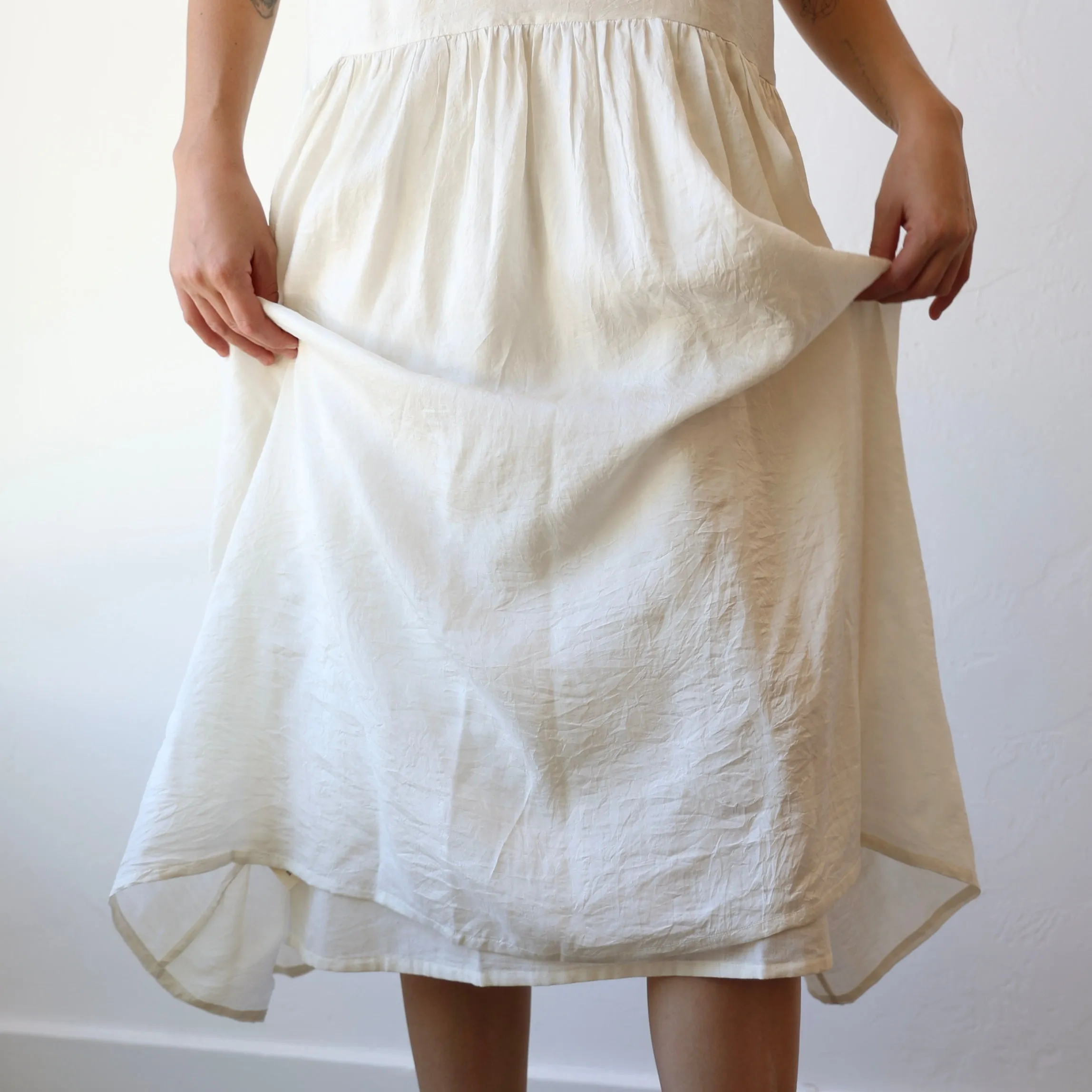 Runaway Bicycle Silk Dress - Alabaster