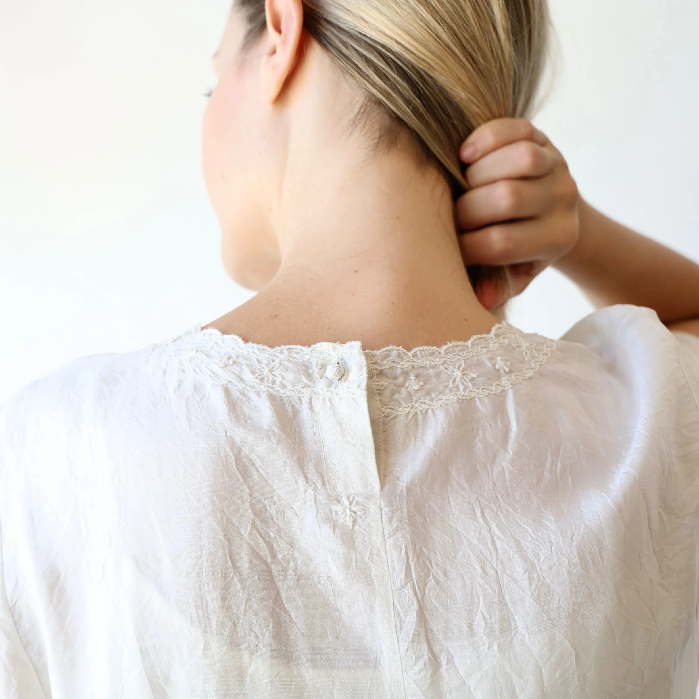 Runaway Bicycle Silk Dress - Alabaster