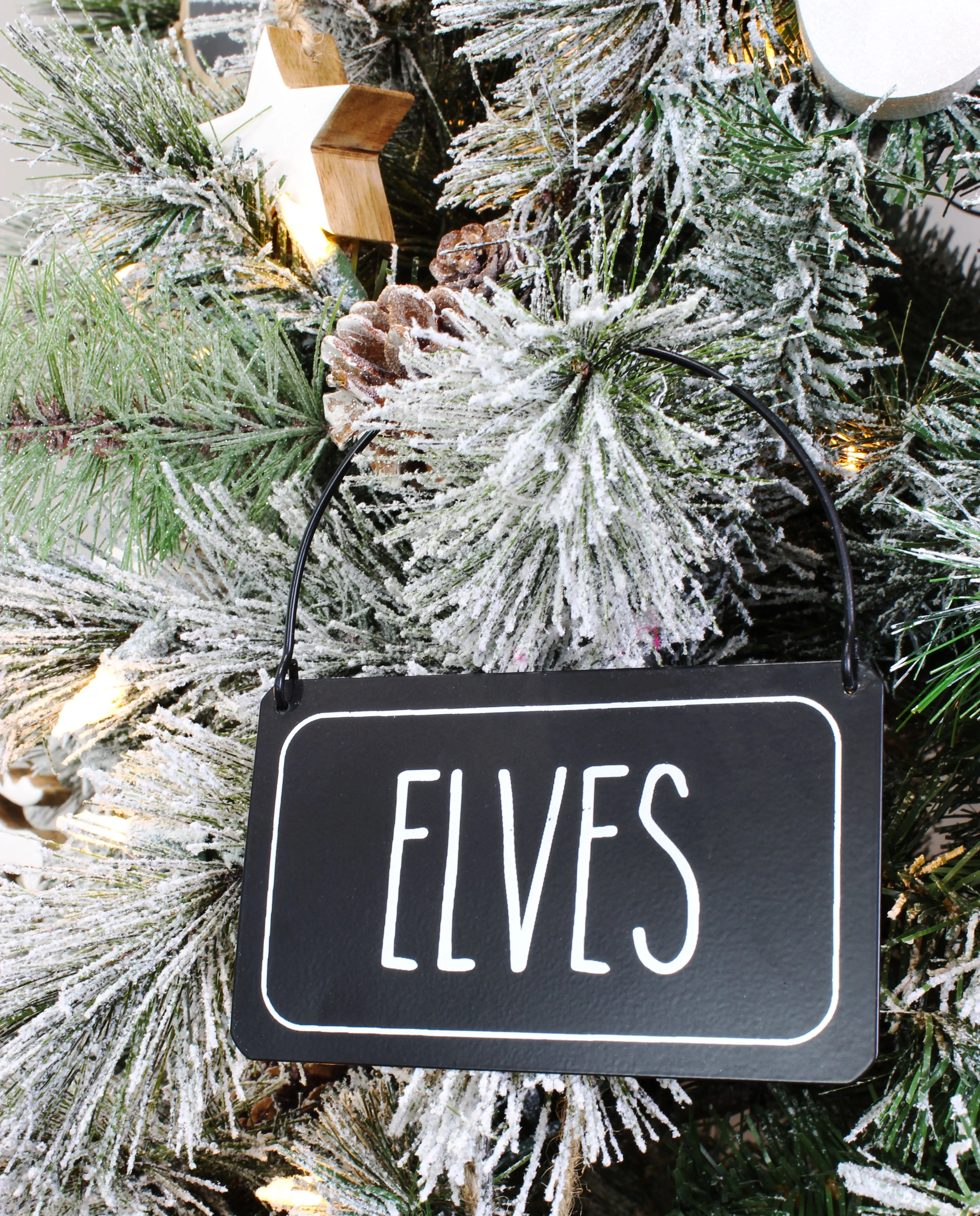 Rustic Signs Christmas Ornaments (Black, Case of 24 Sets)