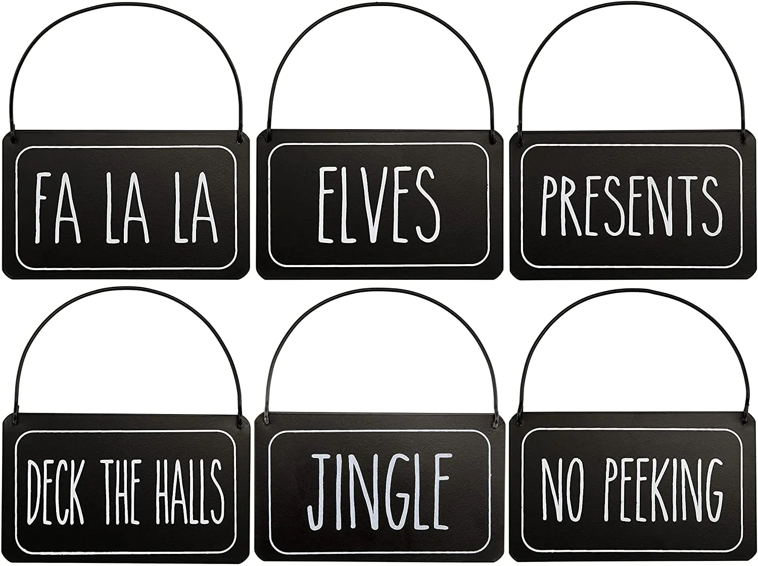 Rustic Signs Christmas Ornaments (Black, Case of 24 Sets)