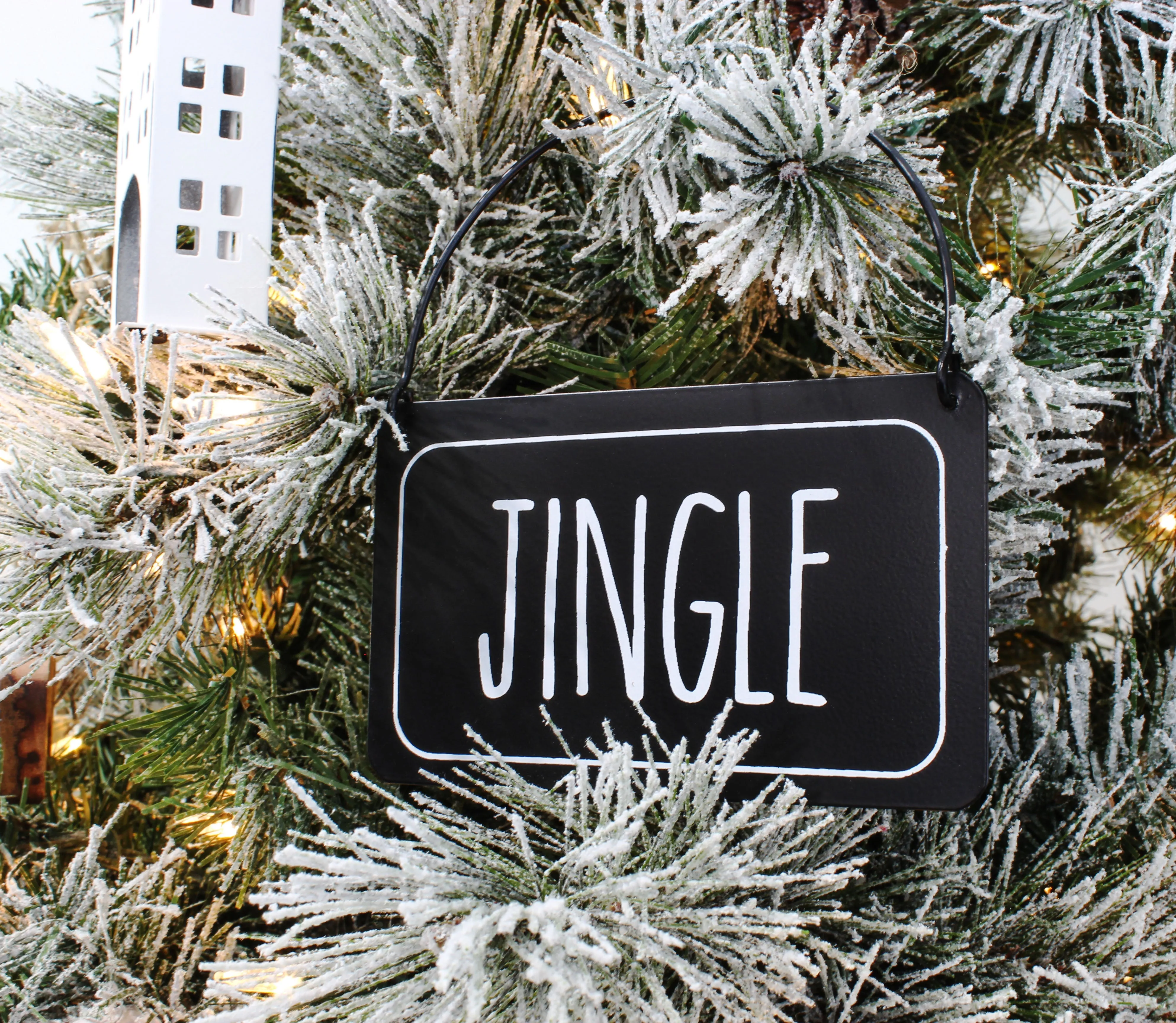 Rustic Signs Christmas Ornaments (Black, Case of 24 Sets)