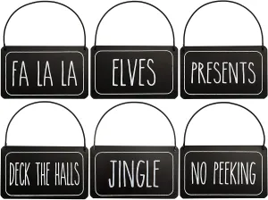Rustic Signs Christmas Ornaments (Black, Case of 24 Sets)