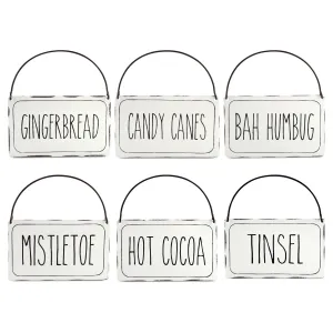Rustic Signs Christmas Ornaments (Set of 6)