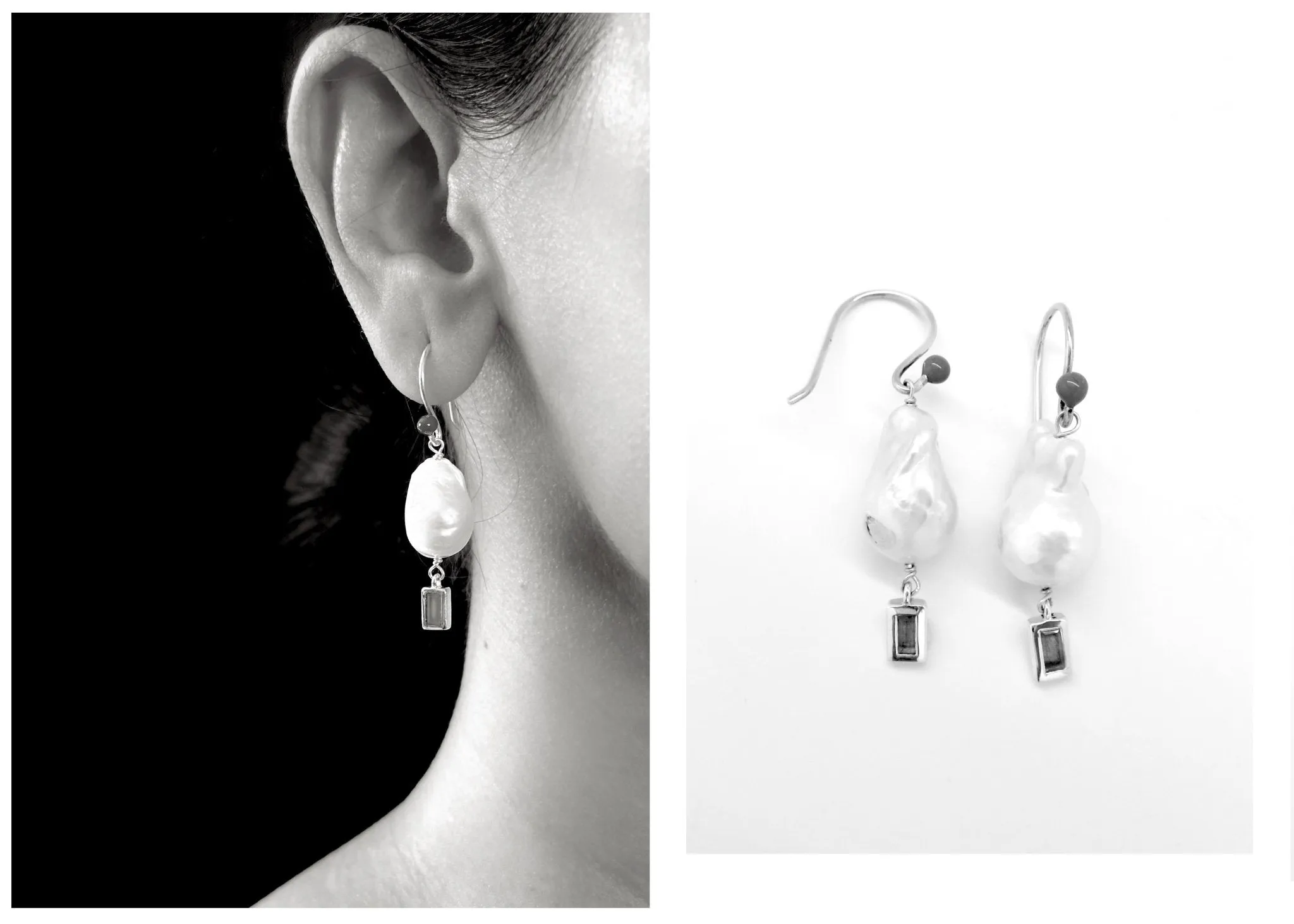 September (baroque pearl birthstone earrings)