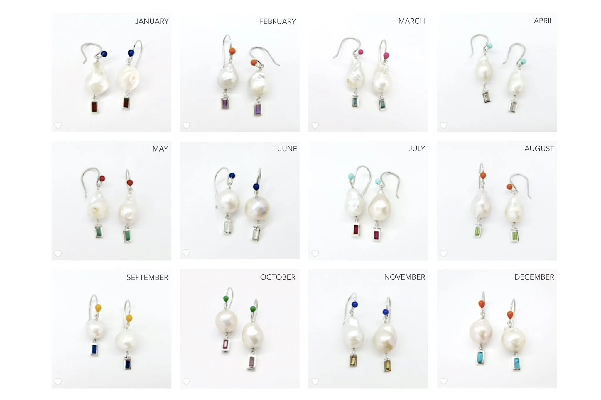September (baroque pearl birthstone earrings)