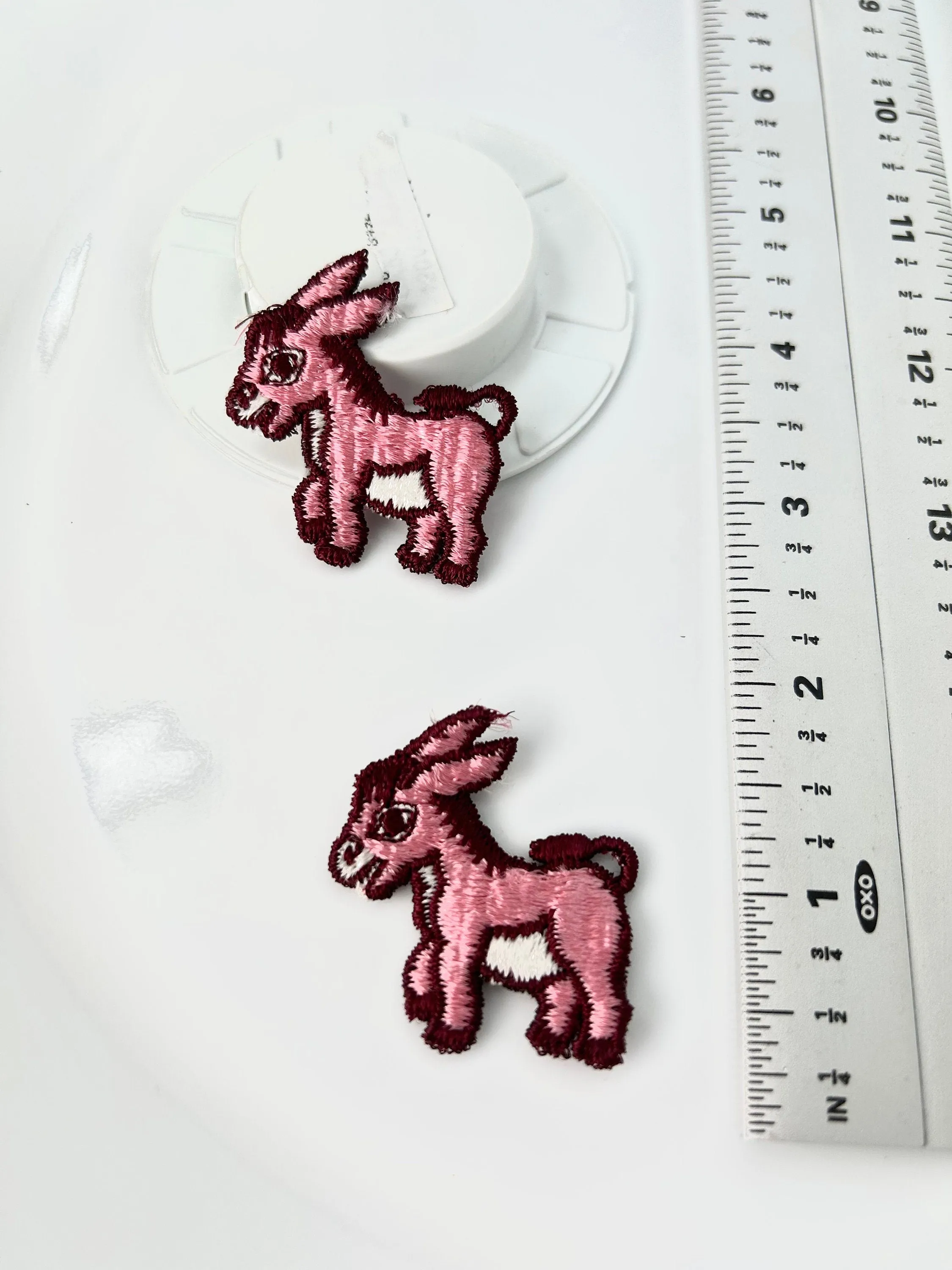Sheep deers chipmunk Appliqués Collection red yellow pink butter cream, brown embroidered appliques patches #56