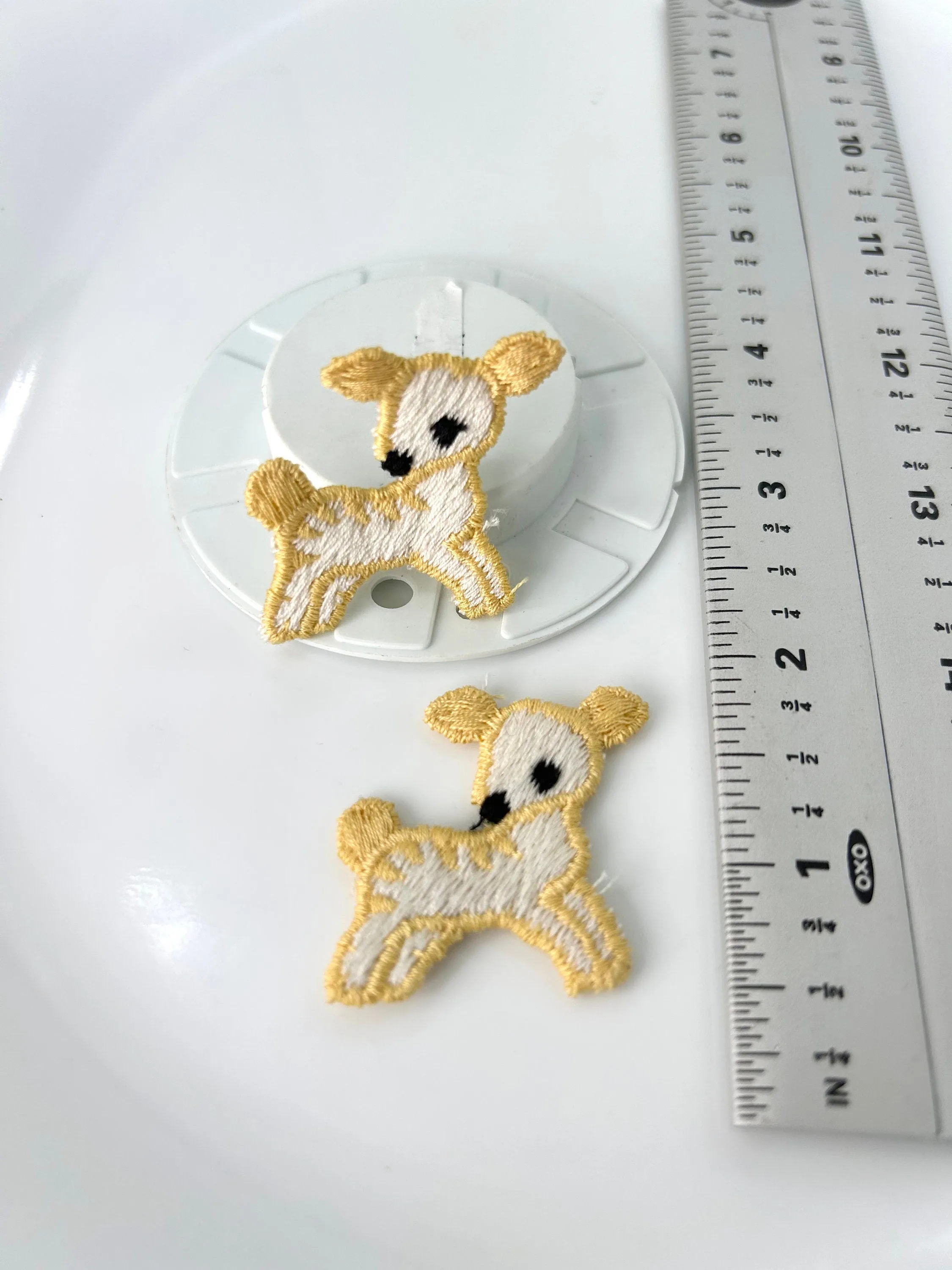 Sheep deers chipmunk Appliqués Collection red yellow pink butter cream, brown embroidered appliques patches #56