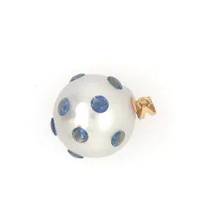 South Sea Pearl with Sapphires Pendant