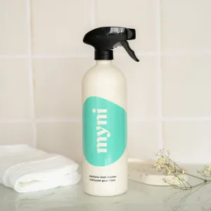 Stainless steel cleaner bottle in wheat straw