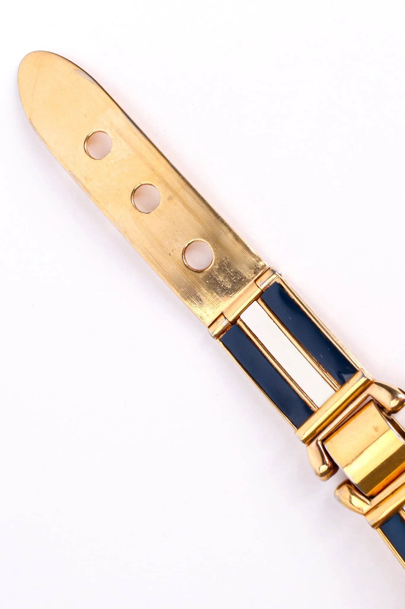 Striped Enamel Metal Belt