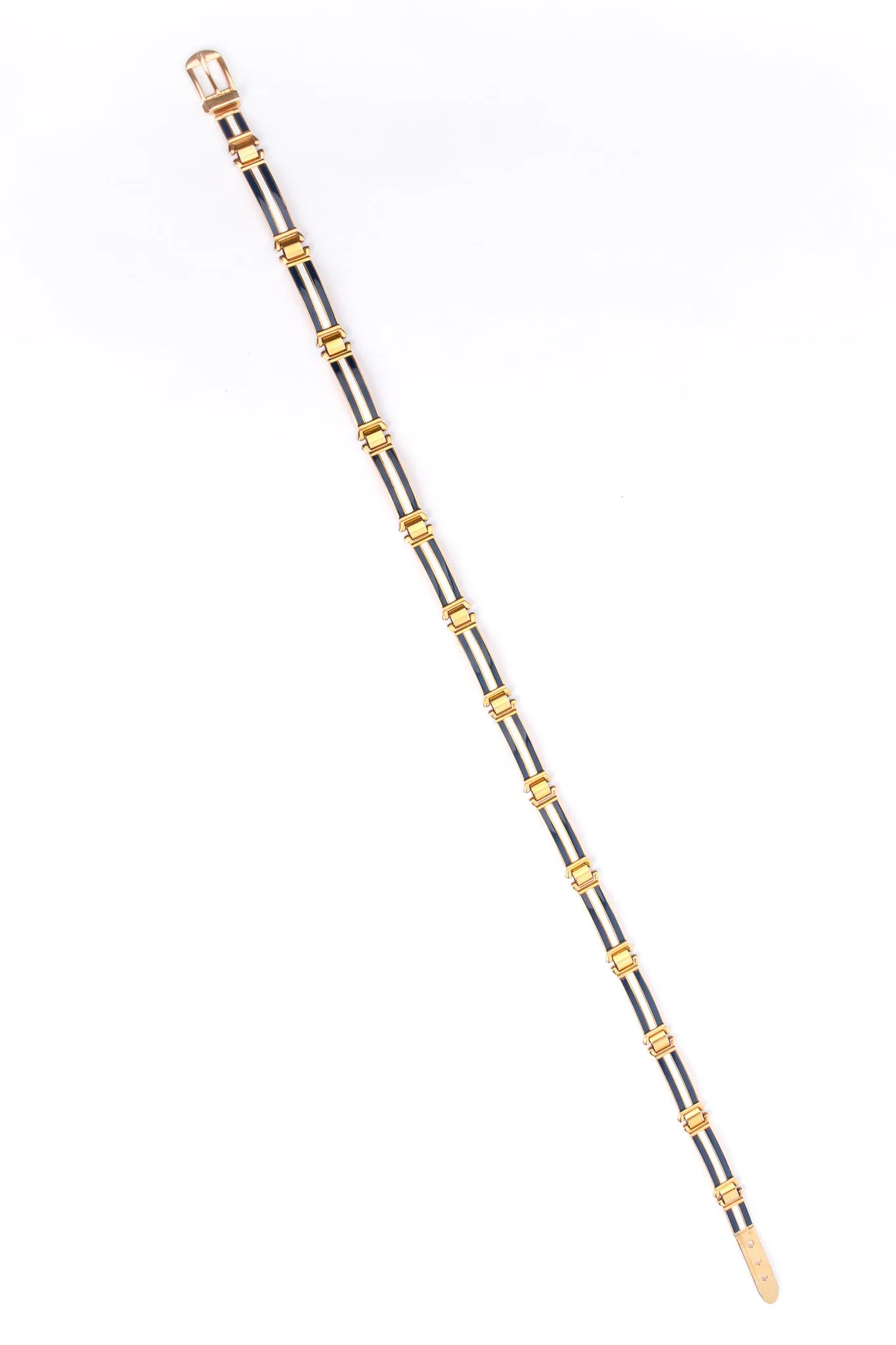 Striped Enamel Metal Belt