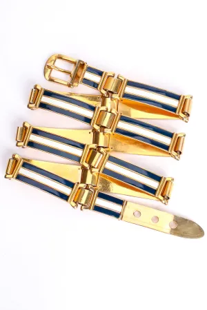 Striped Enamel Metal Belt