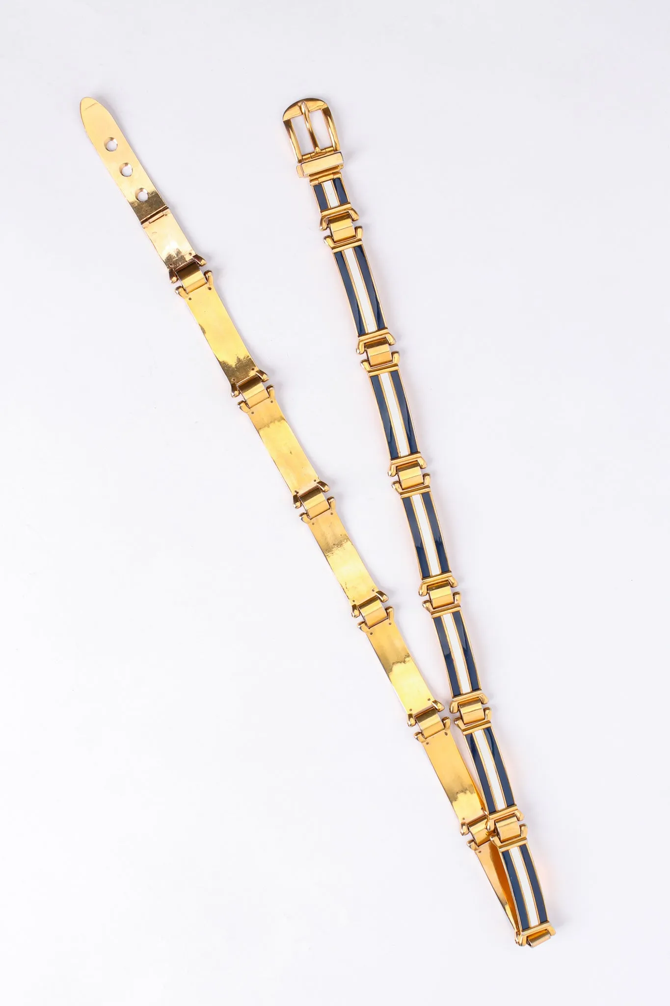 Striped Enamel Metal Belt