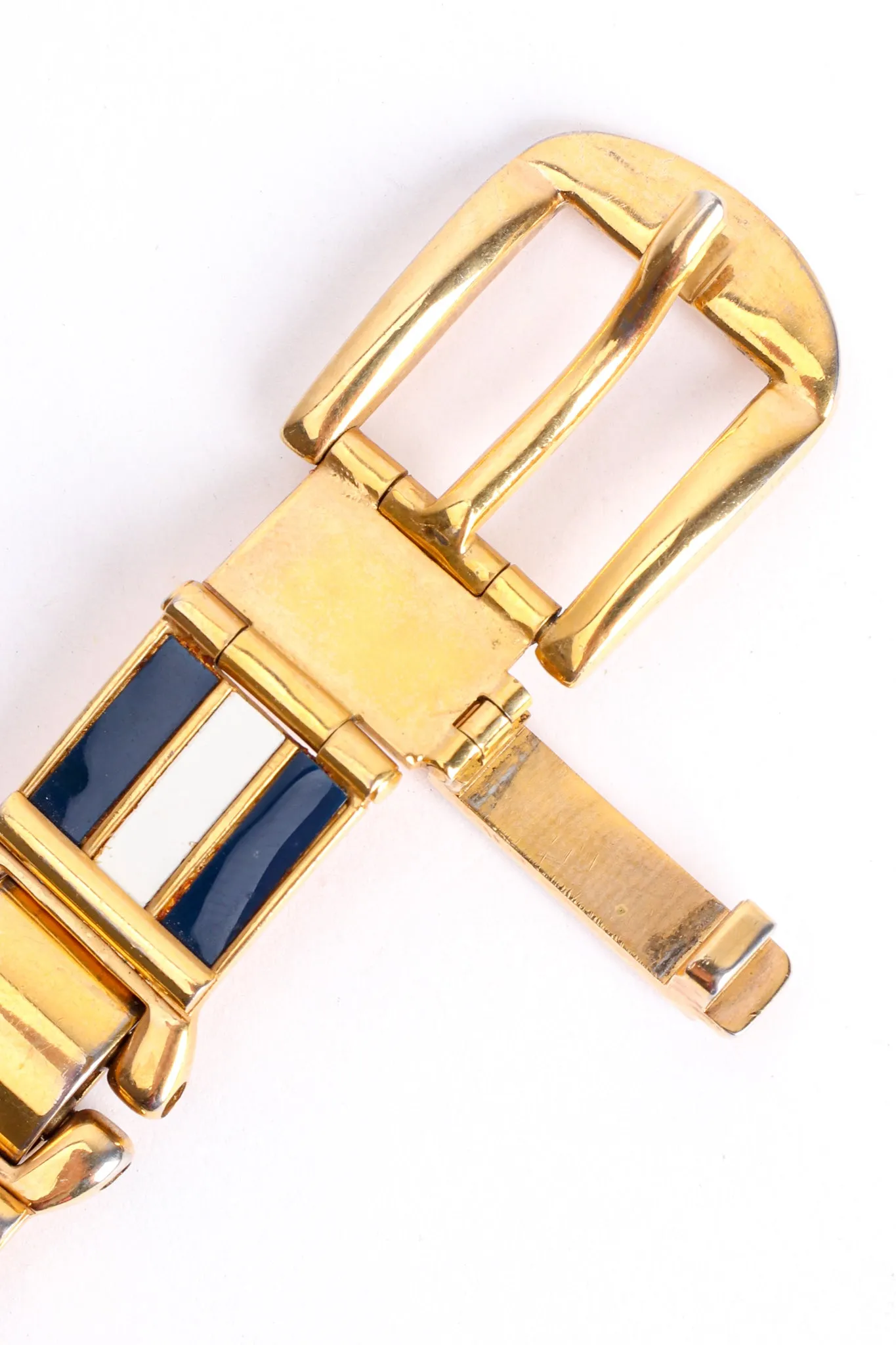 Striped Enamel Metal Belt
