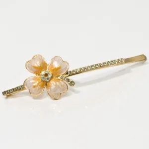 Swarovski Bobby Pin Rhinestones with Painted Flower - 1 piece