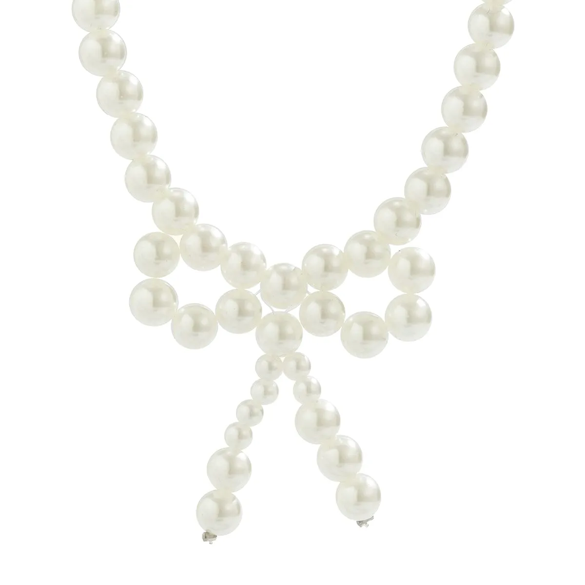 Temperament Bowknot Pearl Chain Choker Necklace