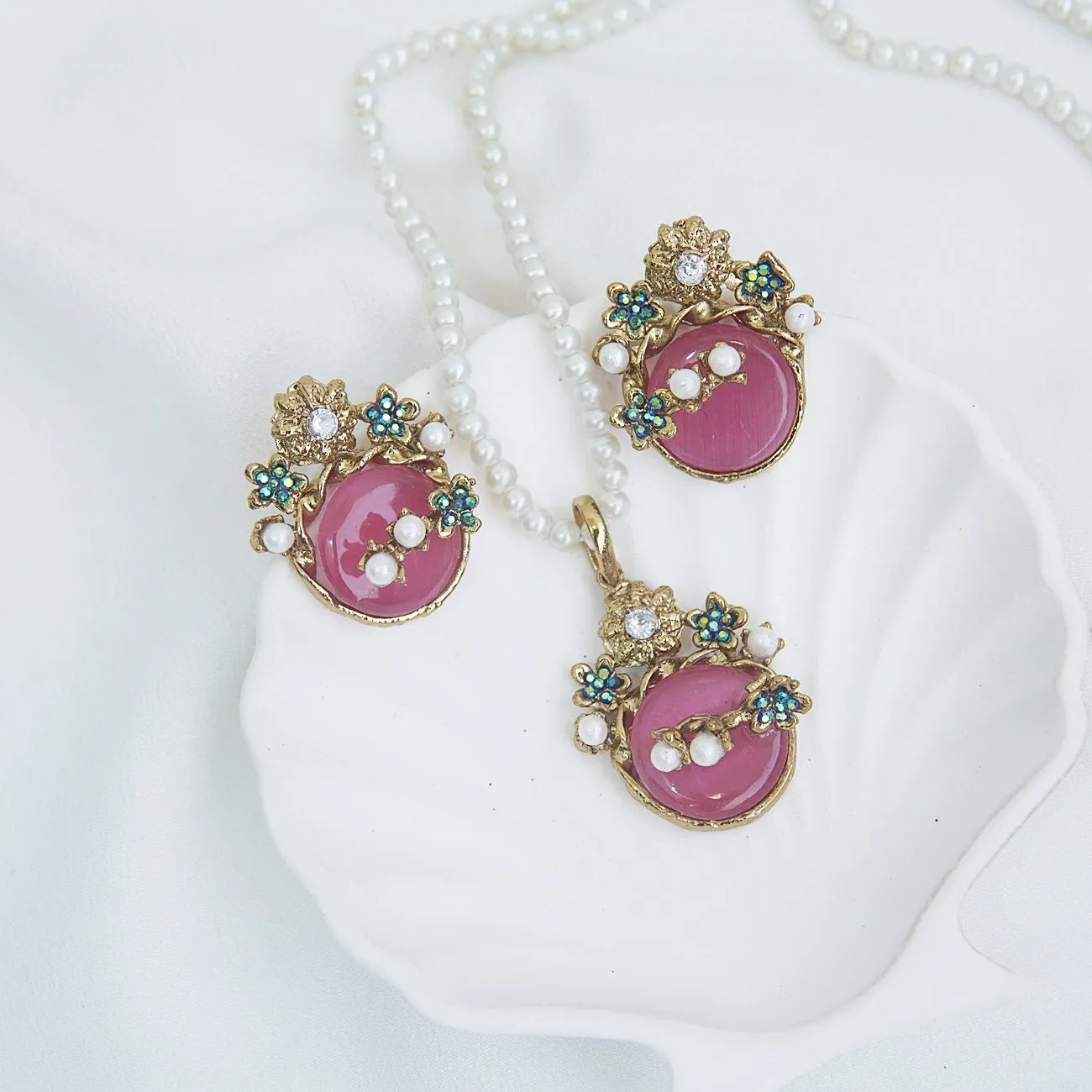 Turkish Gemstone Locket Set