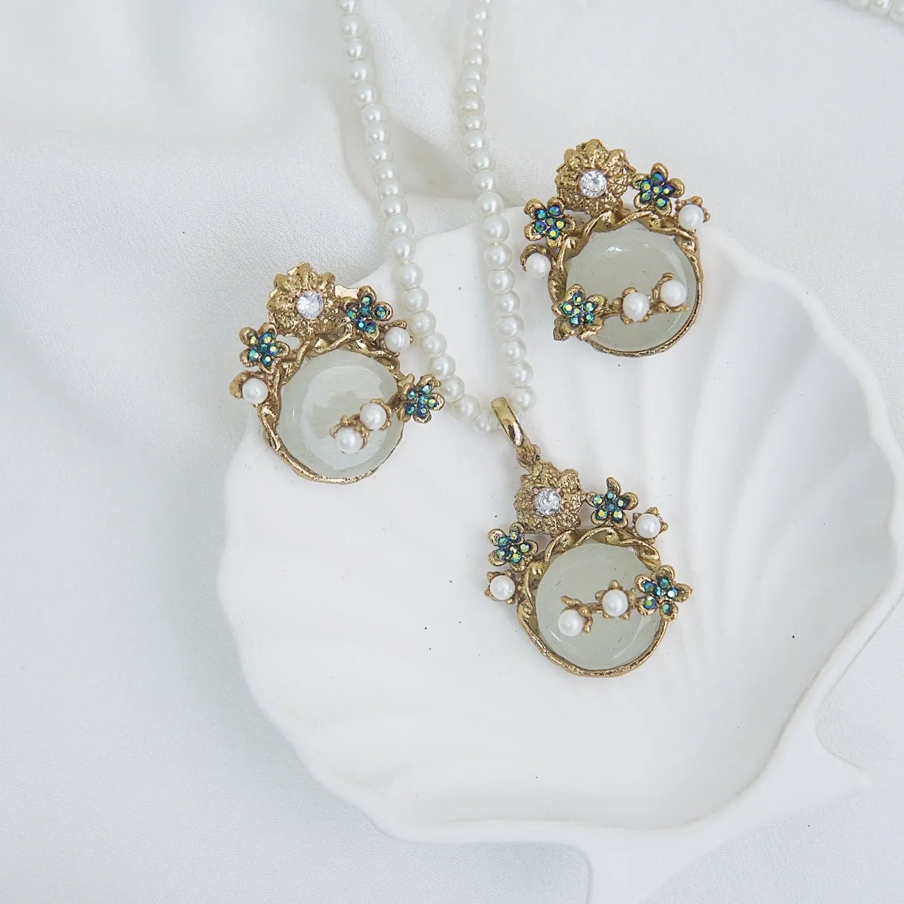 Turkish Gemstone Locket Set