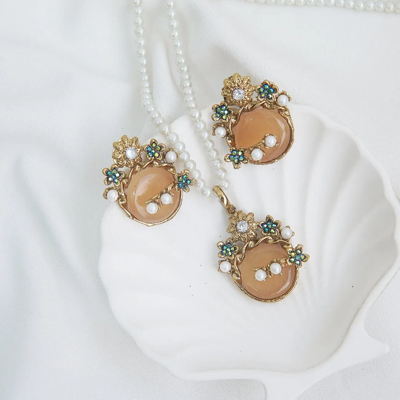 Turkish Gemstone Locket Set