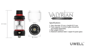 UWELL VALYRIAN SUB-OHM TANK - 5ML
