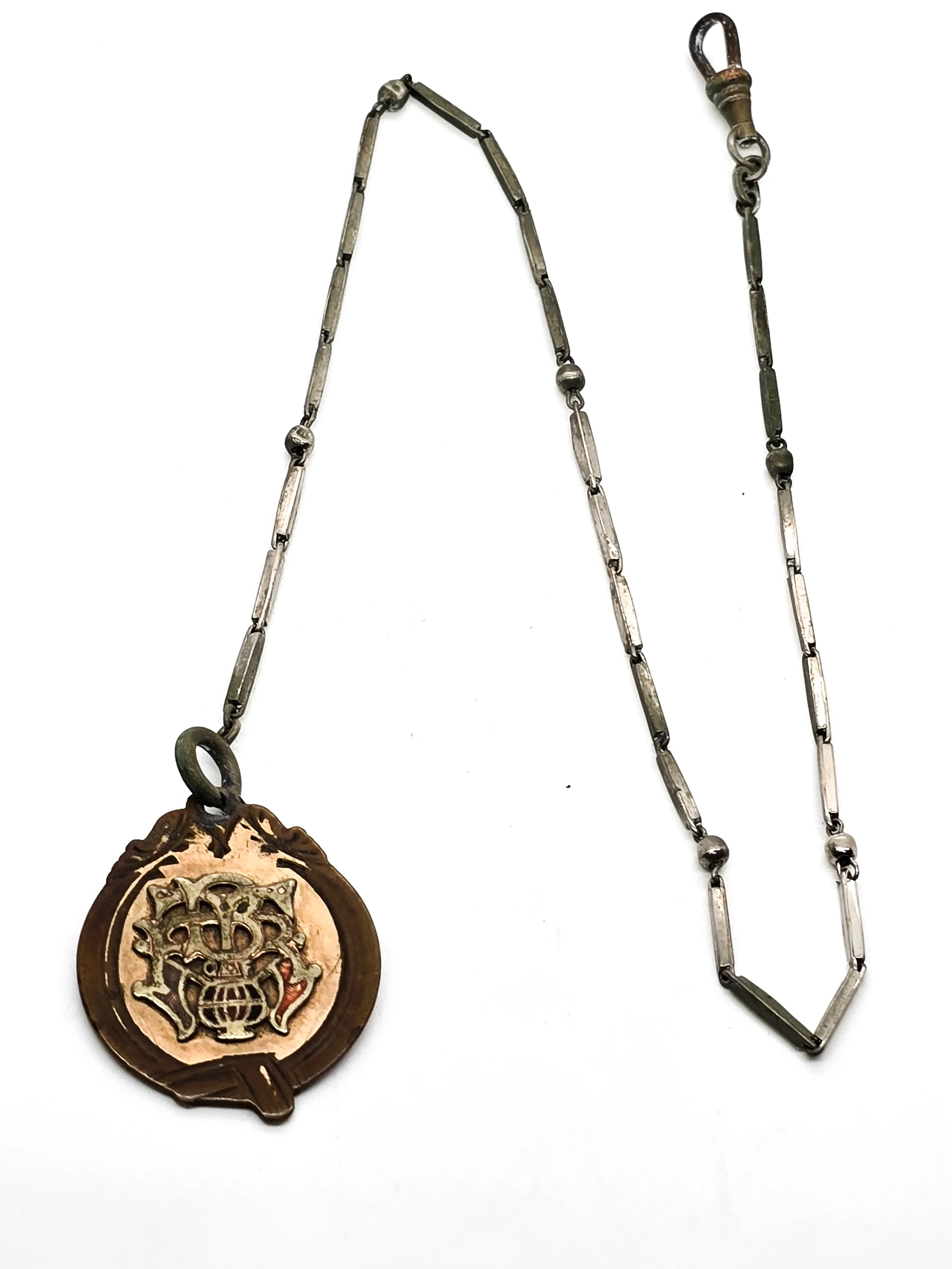 Victorian Fraternity Brotherhood Gold filled enamel antique watch fob medal Damaged