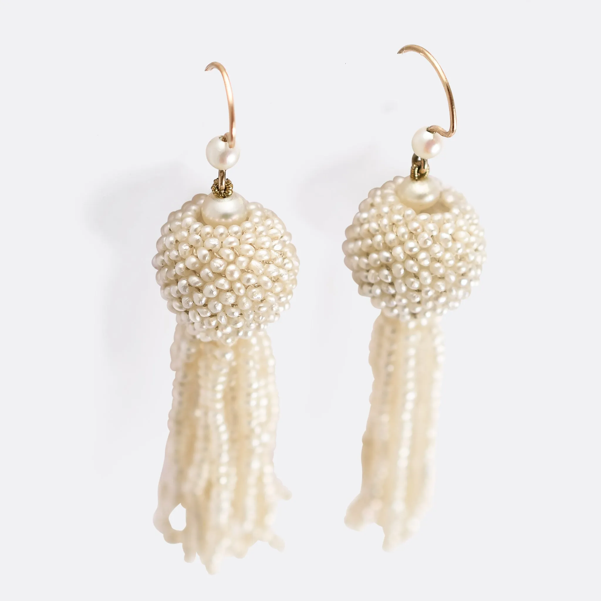 Victorian Pearl Tassel Drop Earrings
