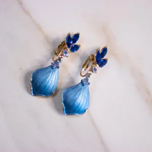 Vintage Blue Rhinestone Statement Earrings