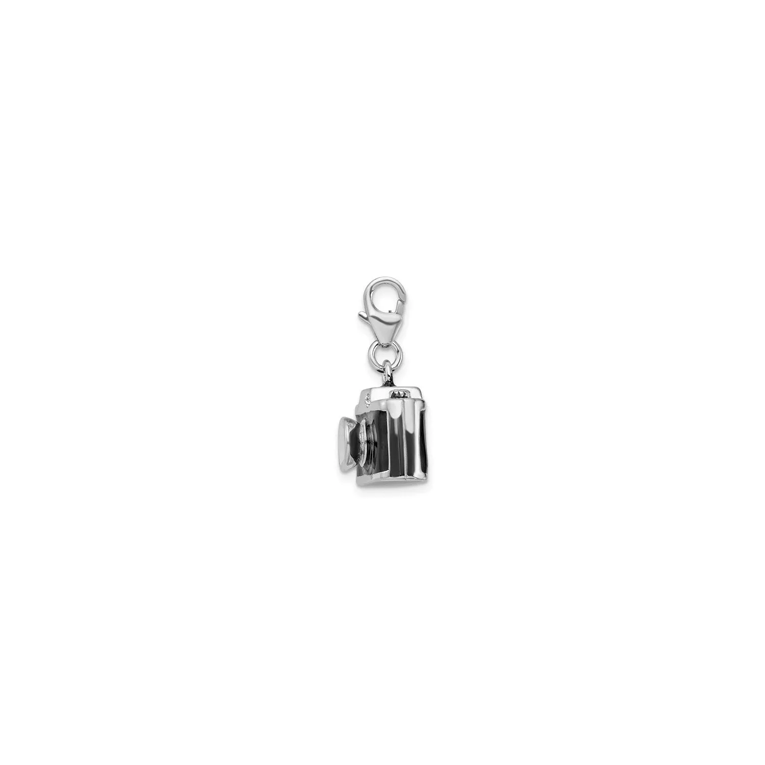 Vintage Camera Enameled Pendant (Silver)