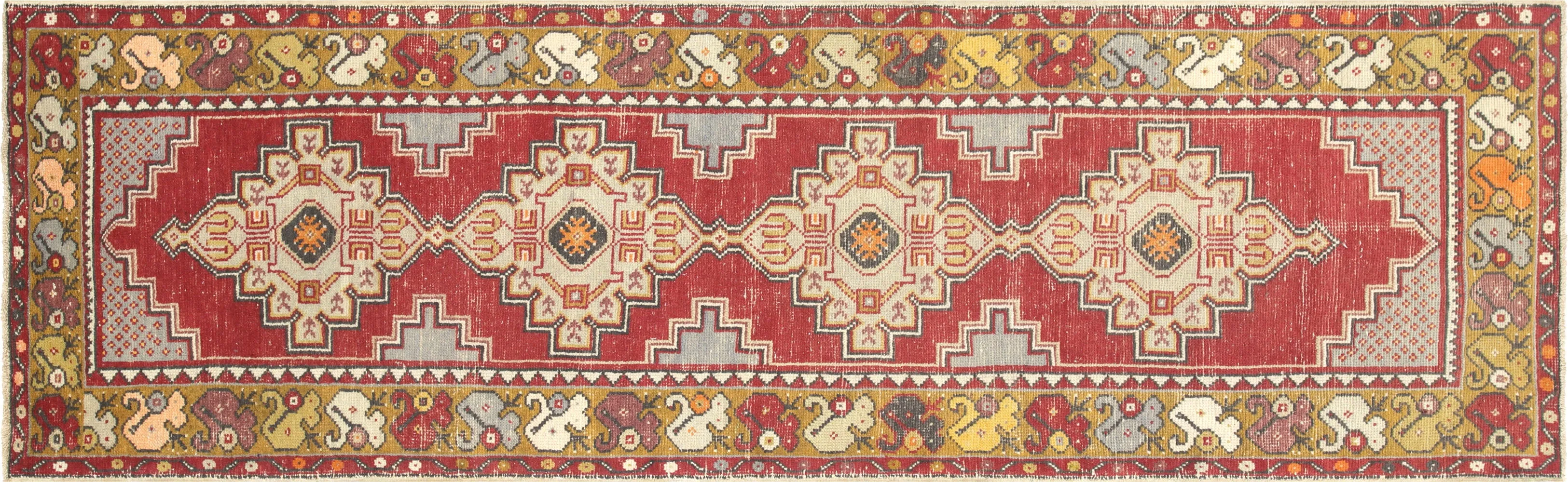 Vintage Turkish Oushak Runner - 2'11" x 9'7"
