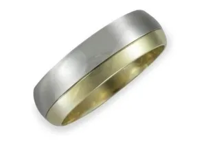Wedding band 2/3 White gold 1/3 Yellow