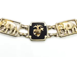 WWII US Marine Corp War Elephant buddha rare vintage sweetheart bracelet WW2