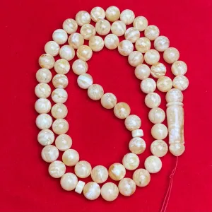 YELLOW/WHITE AMBER MISBAHA 11,3mm 54,8g